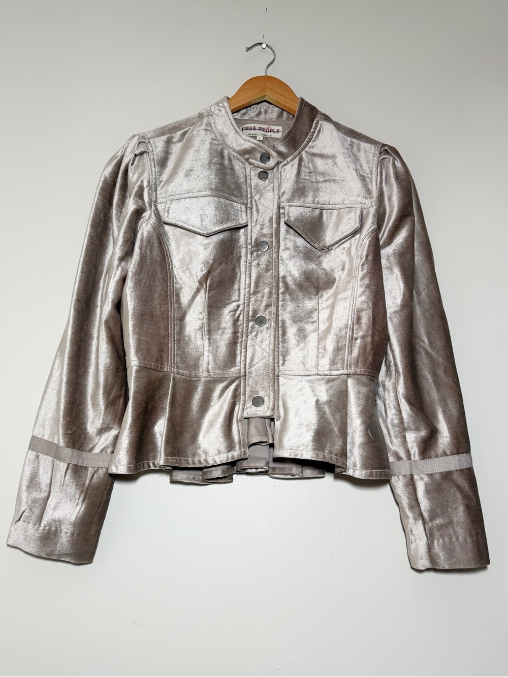 Free People Ballet Racer Jacket Cropped Velvet